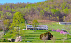 Main Lodge on mountainside.