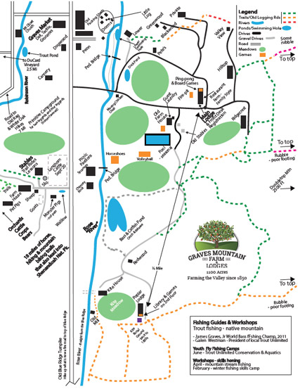 Graves Mountain Master Map - Activities, Cabins, Near Trails