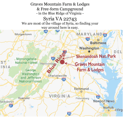 Graves Mountain Farm Location Map