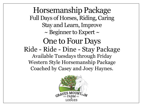 Horsemanship - Ride - Stay - Dine - Package