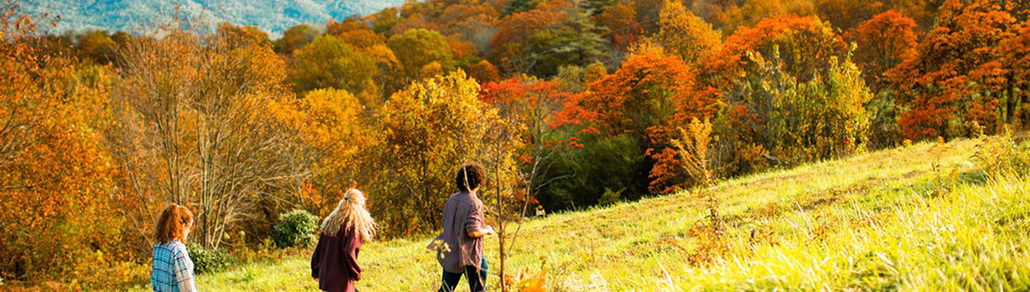 Autumn Fall Foliage Hikers at Graves Mtn Farm & Lodges