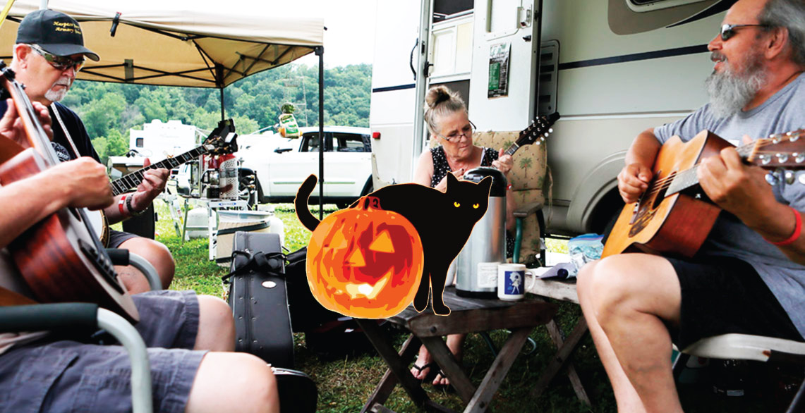 Bluegrass Jamming Weekend at Graves Mountain for Halloween