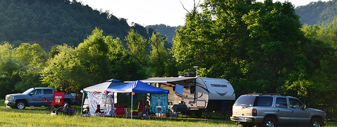 Campground by Shenandoah National park at Graves Mountain