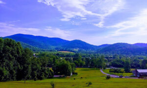 View of the valley at Graves Mountain Campground by Shenandoah National Park