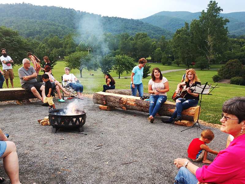 Camp-fire, s'mores and local music at Graves Mountain Farm.