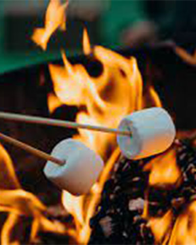 Marshmallows and wood fires