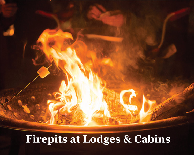 Firepits at Cabins and Lodges at Graves Mountain Farm