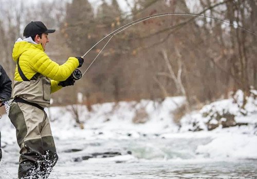 Winter Fly Fishing for native trout at Graves Mountain Farm & Lodges in the Blue Ridge of VA