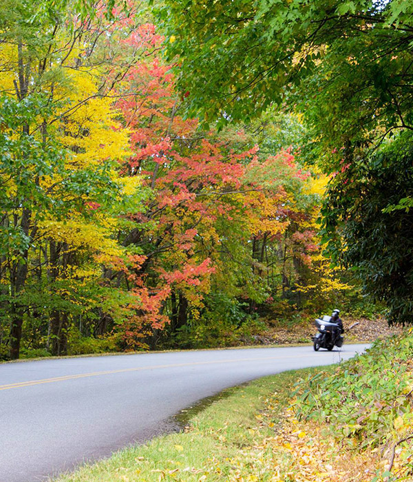 Motorcyle riding the VA Blue Ridge & Skyline Drive from Graves Mountain Farm & Lodges