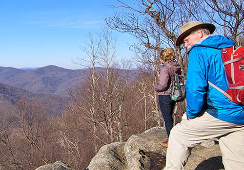 Hikling Old Rag in Winter from Graves Mountain Farm & Lodges