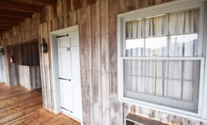 Exterior and Porch of Mountainside Lodge Room at Graves Mountain Farm & Lodges in the VA Blue Ridge Mountains