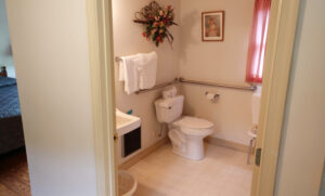 Handicapped Accessible bathroom with roll-in shower