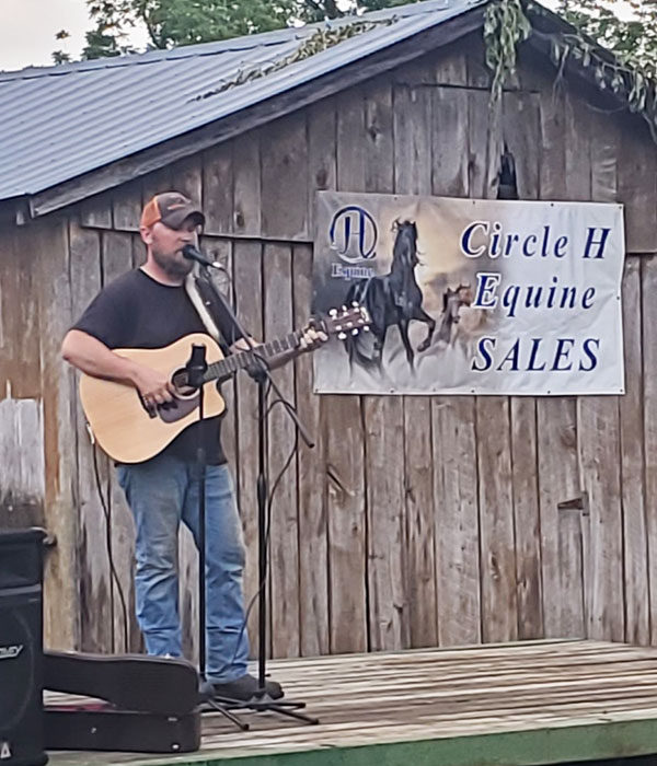 Austin Boggs, country singer, Graves Mountain Farm Campground - for the trail riders.