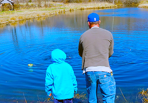 Father & Son at the Trout Pond